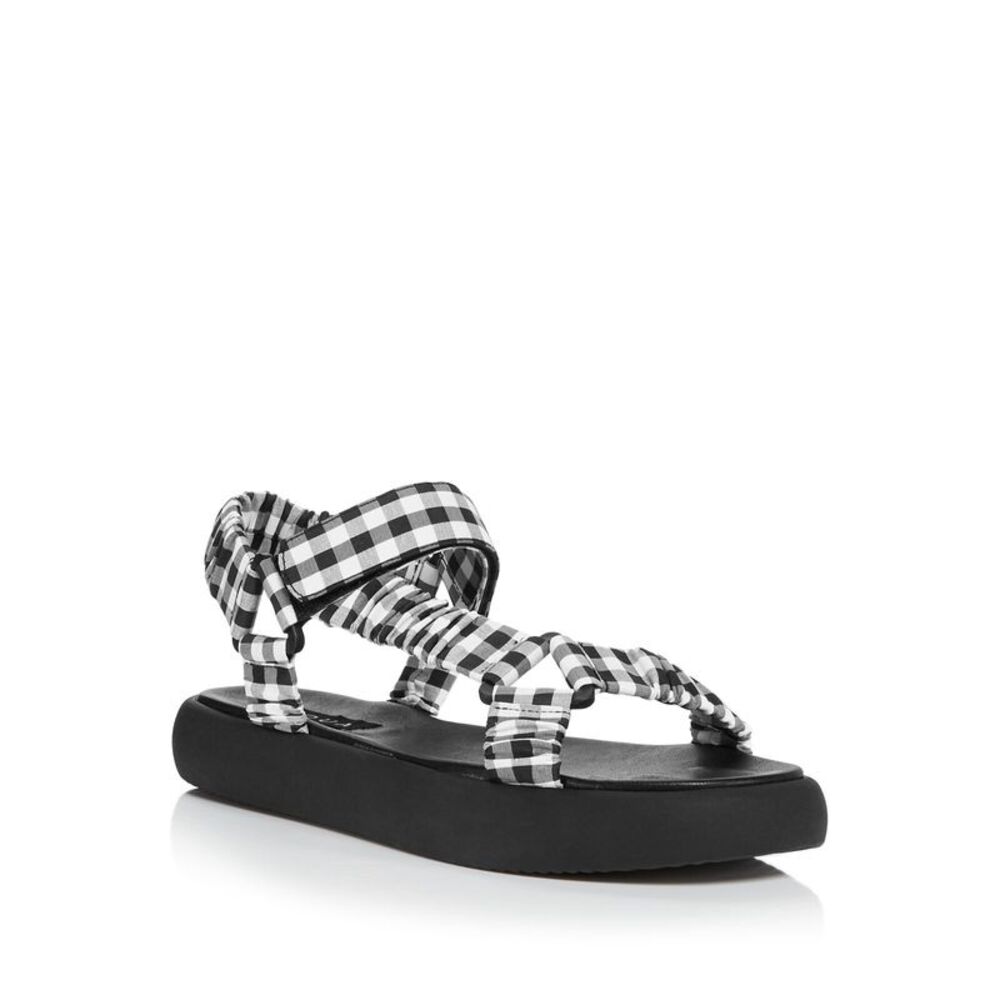 AQUA Womens Black Cushioned Tenly Square Toe Platform Slingback Sandal 6.5 M